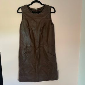 Marks & Spencer soft Chocolate brown leather dress